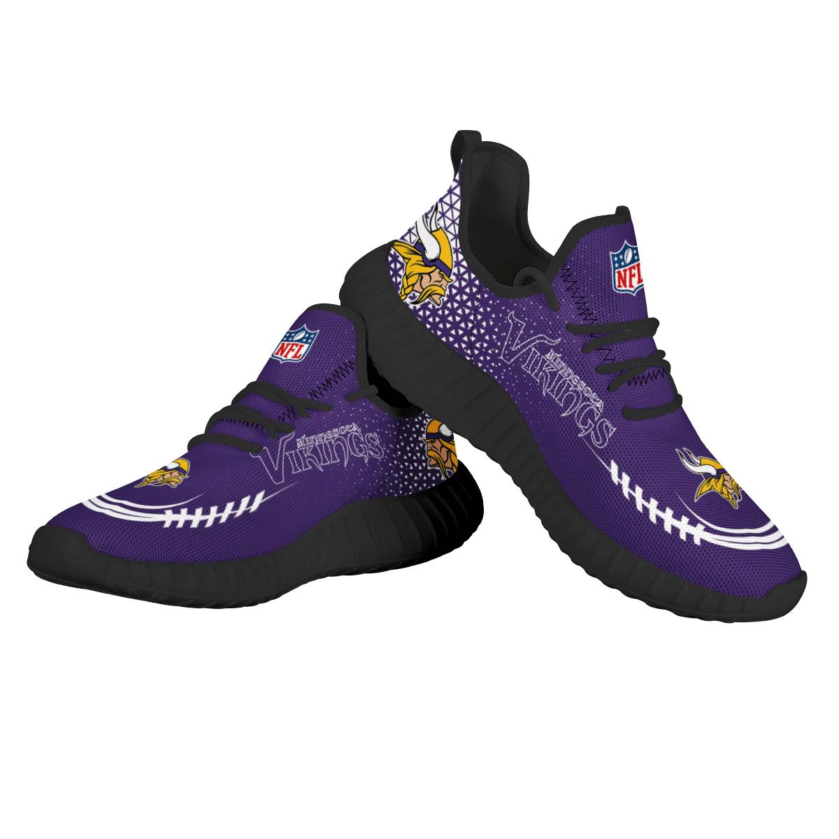 Men's NFL Minnesota Vikings Mesh Knit Sneakers/Shoes 001